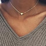 JIEPING Love Heart Choker Necklace Silver Gold Plated Collar Chain