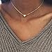 JIEPING Love Heart Choker Necklace Silver Gold Plated Collar Chain