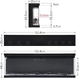 INMOZATA 60inch Electric Fireplace 3-Side Glass Recessed/Freestanding with 9 view 3