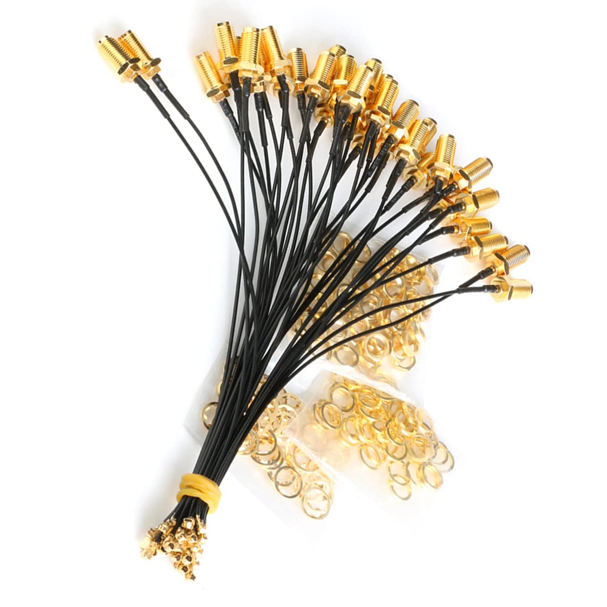 Hailege 5pcs IPX-4 UFL to SMA Female Pigtail Antenna WiFi Coaxial Cable IPX-4/UFL to SMA Extension Cord IPX RF Pigtail Adapter Cable Length 6 Inch (15cm)