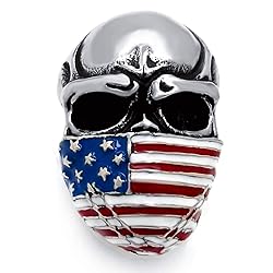 ELFASIO Men's Stainless Steel Band Ring American