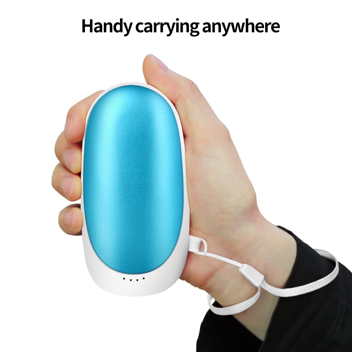 5200mAh USB Rechargeable Electric Hand Warmer,Vshow Baby Dolphin Double-Side Pocket Warmer /Emergency Phone Charger for iPhone /Samsung Galaxy - Blue