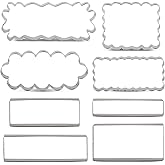 LILIAO Rectangle Scalloped Edge Cookie Cutter Set, Stainless Steel (Rectangle and Scalloped Edge 8-Piece Set)