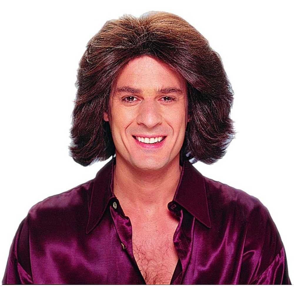 Franco American Novelty 24608 12 Feathered 70 S Male Wig Brown