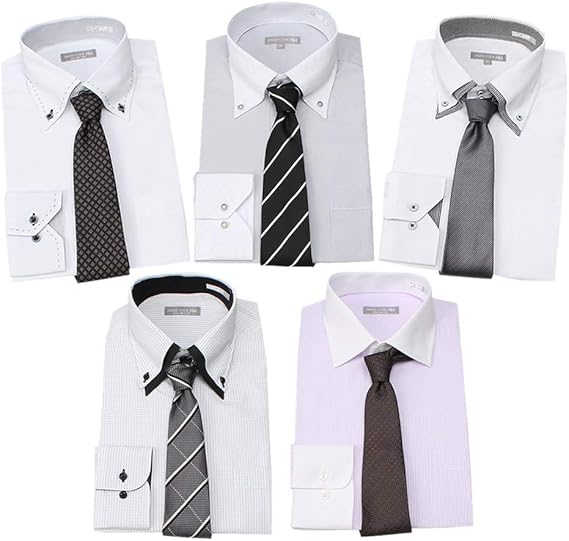 Amazon Co Jp ワイシャツ5枚 ネクタイ5本セット スタイリスト提案 5日間上級コーディネート メンズ 紳士服 服 ファッション小物
