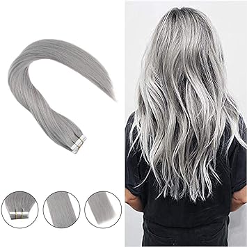 Hetto Straight Tape In Hair Extensions For Short Hair Sliver
