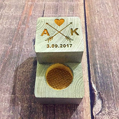 Rustic Wedding Ring Box Custom Ring Bearer Pillow Alternative