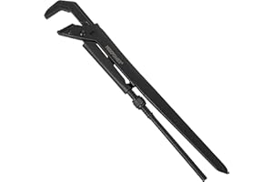 MAXPOWER Swedish Pipe Wrench, 16 Inch Adjustable Swedish Pipe Spanner Plumbers Wrench with 90° Angled Jaw, MAX Opening Capaci