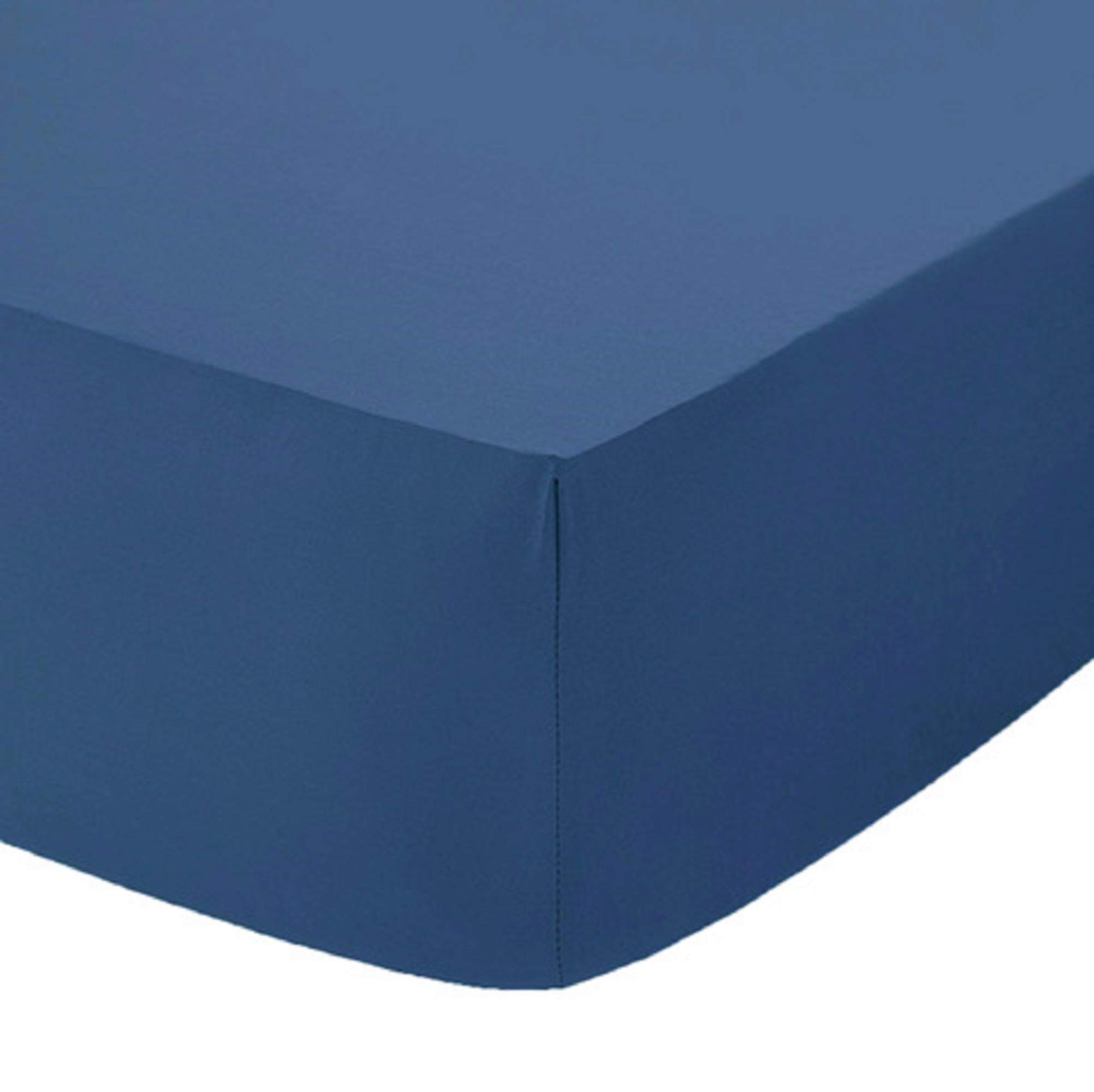 Comfy Nights Plain Dyed PolyCotton Fitted Sheet Or Pillow Pair, Double - Mid Blue — image 1