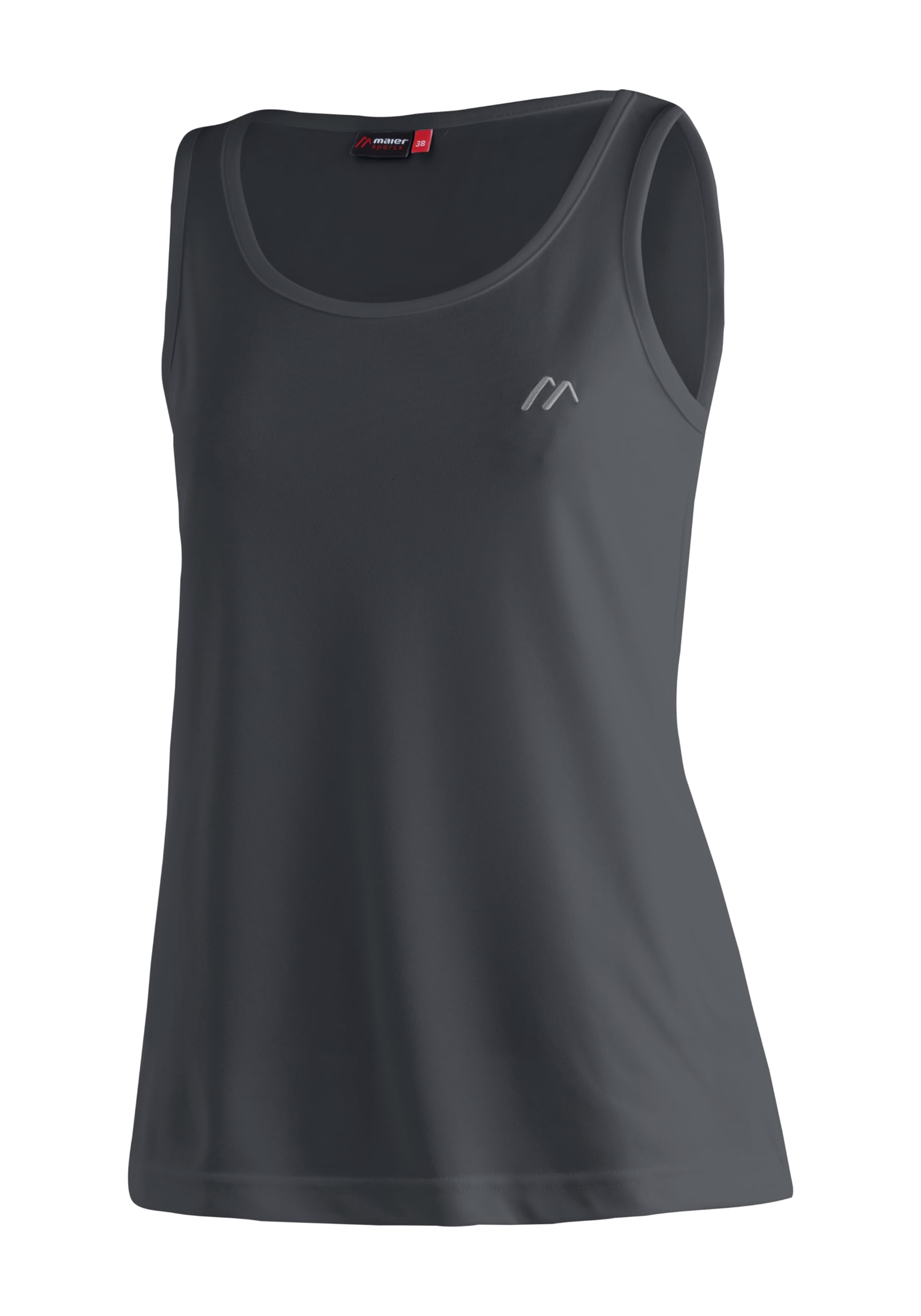 maier sports Petra, Sleeveless Women's T-Shirt, Outdoor Shirt with Round Neck for Hiking and Leisure, Dryprotec Technology, Breathable, NFC chip for Easy Recycling Black