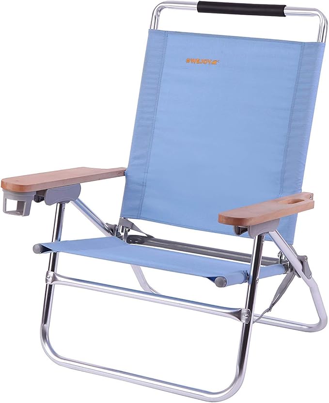 Amazon Wejoy アウトドアローチェア キャンプ椅子 ビーチ リクライニング ４段階 5段階 折りたたみ コンパクト フォールディング ブルー ガーデン 庭 ブルー ４段階 Wf1004 Wejoy チェア