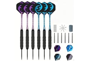 22G Professional Darts Set, Aluminium Alloy Shafts and PET Flights, 6pcs for Training and Tournaments with Storage Box