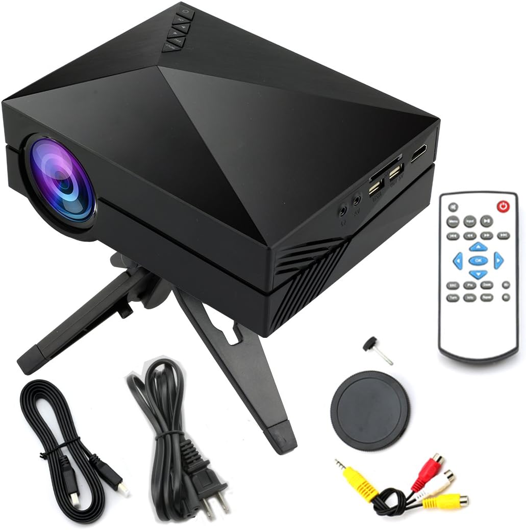 Yaufey® 1000 Lumens Mini proyector LED Multimedia con VGA USB SD ...