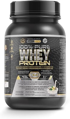 Whey protein isolate 100% pura | Proteine whey isolate + collagene + magnesio | Proteine del siero di latte isolate per lo sviluppo muscolare | Massa muscolare pulita | 30 dosi (Vanillegeschmack)
