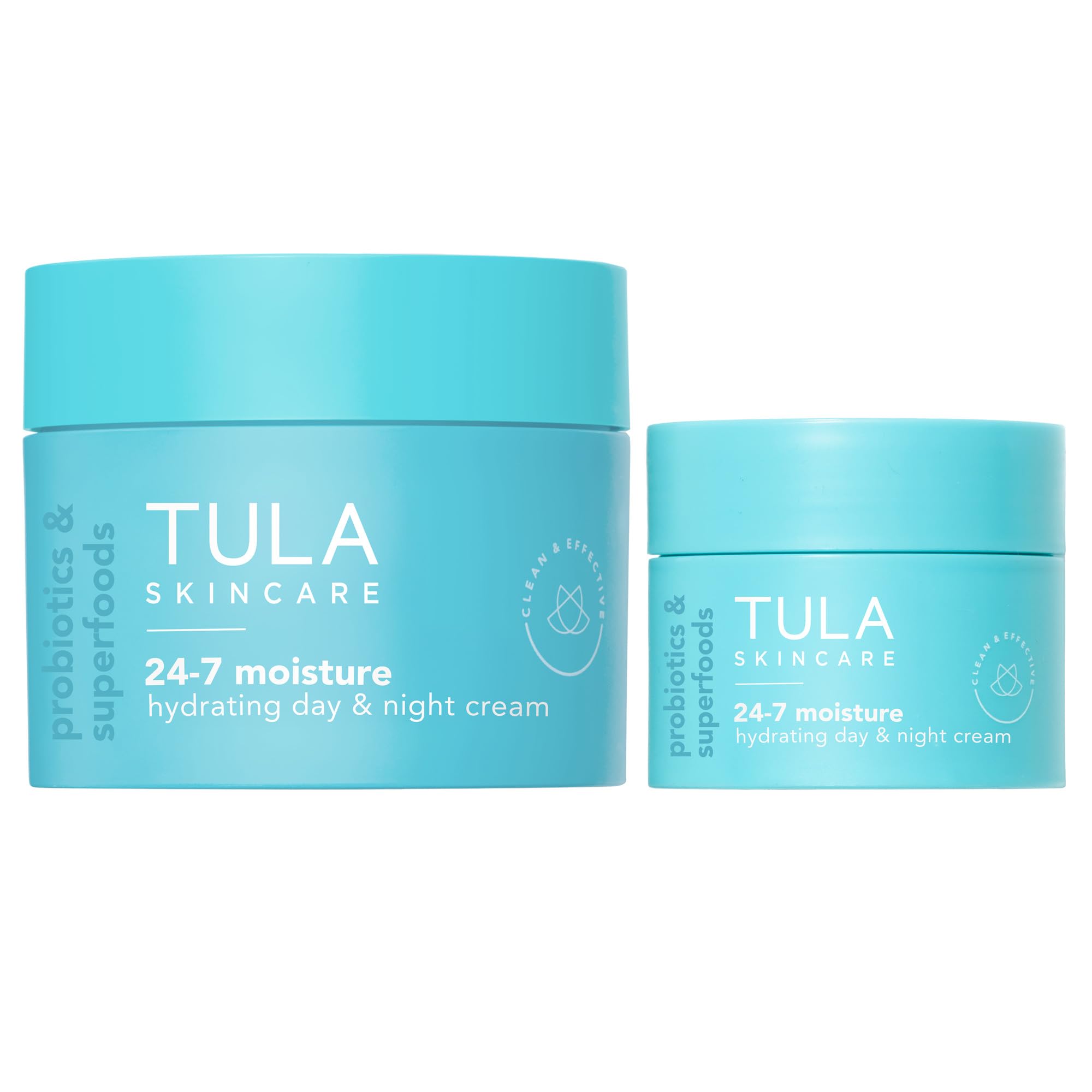 Photo 1 of TULA Skin Care 24-7 Hydrating Day & Night Cream, Full + Travel Size Duo - Nourishing Face Moisturizer Maintain Skin Balance & Improve Skin Smoothness, Contains Watermelon & Apple Extract, Set of 2
