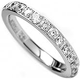 Bonndorf 3MM Ladies Titanium Eternity Engagement Band, Wedding Ring with Pave Set Cubic Zirconia Size 4 to 9