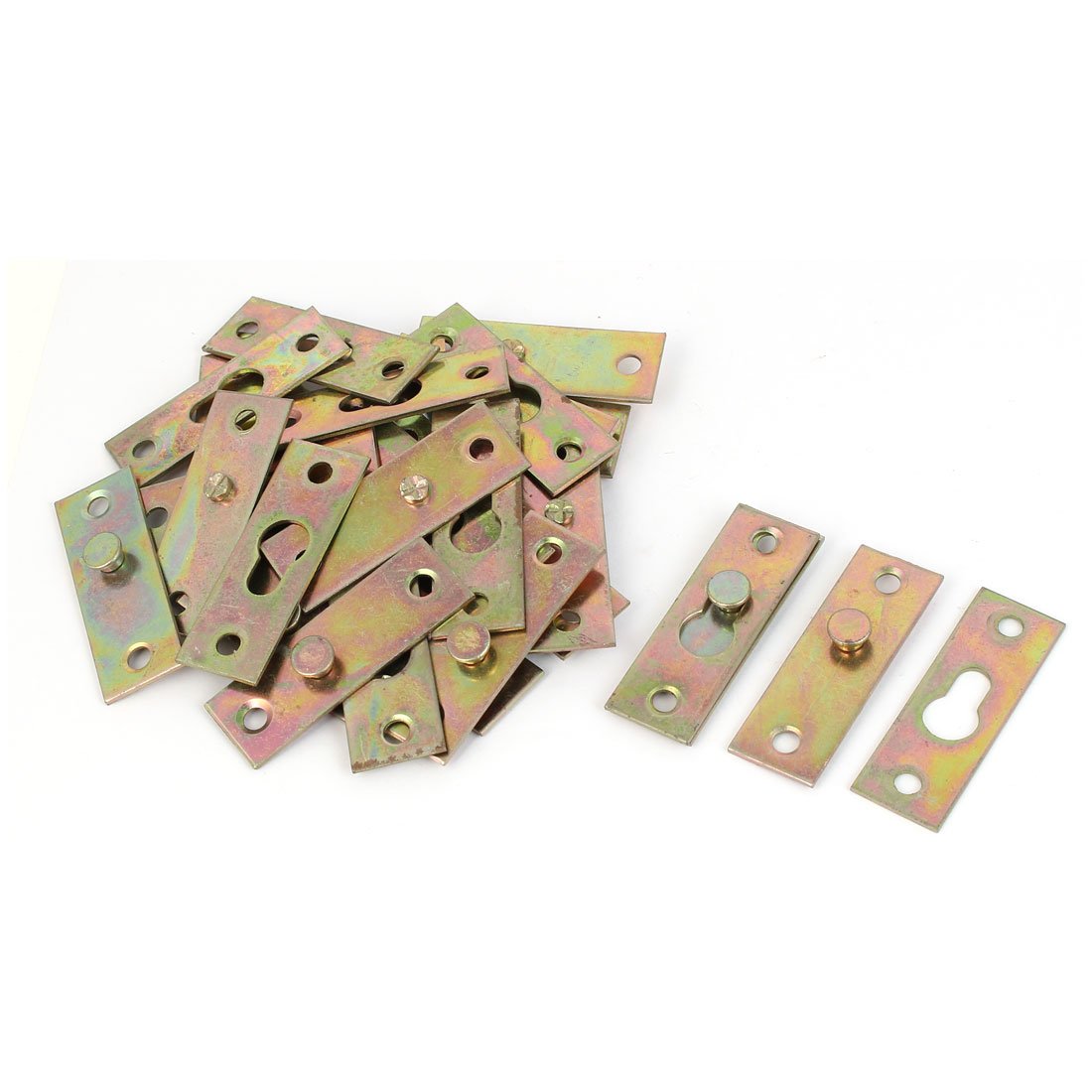 Sourcingmap Furniture Bed Rail Hook Plate Bracket Connector Brass Tone 15pcs