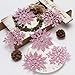 Sea Team Plastic Christmas Glitter Snowflake Ornaments Christmas Tree Decorations, 4-inch, Set of 36, Pink