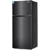 BLACK+DECKER 14.6 Cu. Ft. Top Mount Refrigerator, BR1460HB, Black | 2 Door Refrigerator with Top Freezer and Adjustable Temperature Control, Full Size for Homes and Apartments, Energy Star