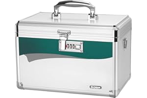 Glosen Medicine Lock Box with Combination Lock,Medication lock box12 x 7.68 x 7.87 Inch 【Medium】 safe lock box,medical box organizer