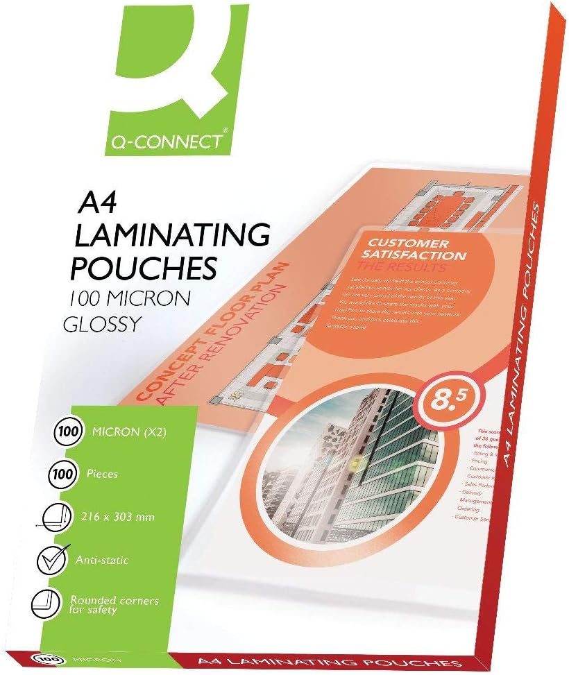 Q-Connect A4 Laminating Pouch 100 Micron Pack of 100 KF04115