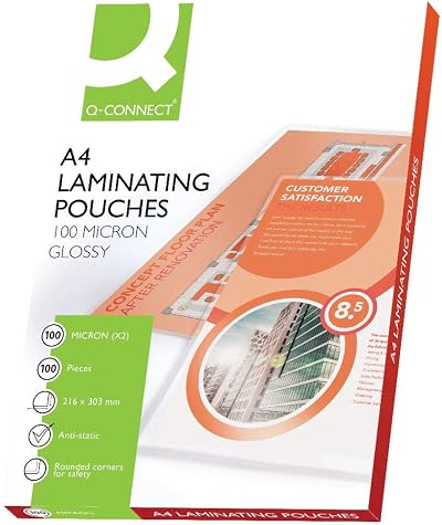 Q-Connect A4 Laminating Pouch 100 Micron Pack of 100 KF04115