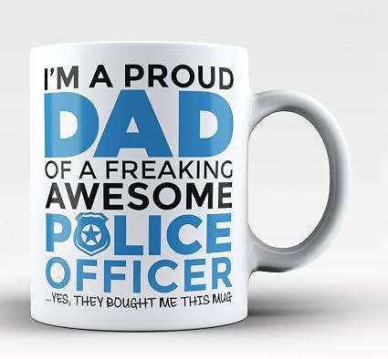 Amazon Proud警察dad Police Officer Dad 11 Oz High Firedホワイトセラミックのコーヒーマグカップmade With Largeハンドルis Perfect Gift Idea For Dad パパとおじいちゃん Brother 息子 Trinkets And Novelty グラス タンブラー
