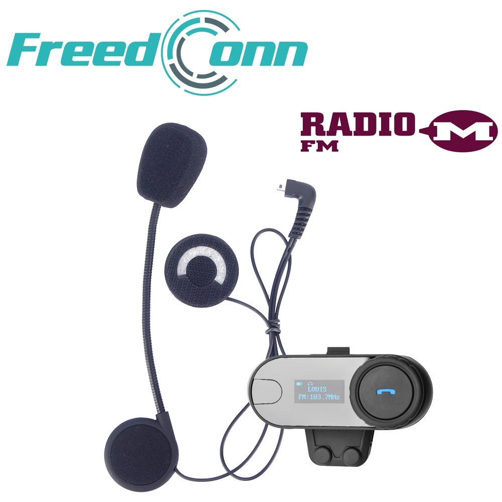 FreedConn TCOM SC Casco de la motocicleta Bluetooth Intercomunicador Soporta  jinetes