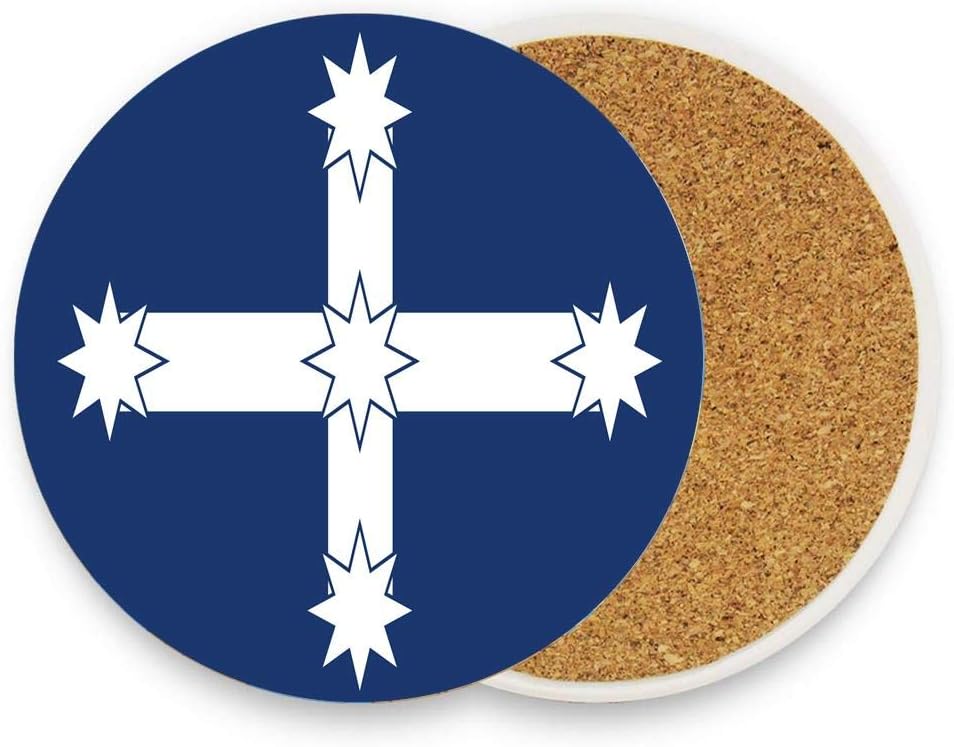 Eureka Flag Drink Coaster 4 Inch, Ceramic Coaster for Home Bar Kitchen Restaurant Cafe Wedding Supplies
