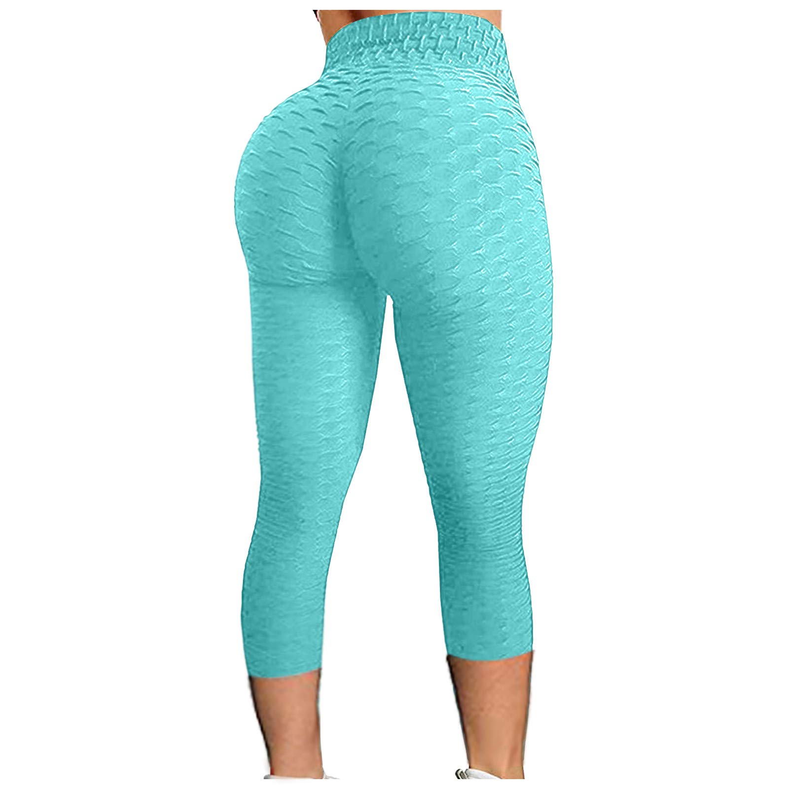 Waist Yoga Pants Bubble Textured Womens 