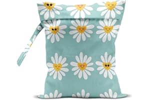 zcyxuuw Wet Bag, Wet Dry Bag, Wet Bag for Swimsuit, Travel, Beach, Pool, Diapers, Dirty Yoga Gym Clothes, Makeup Bag, Waterproof Flower Face Hippie Decor