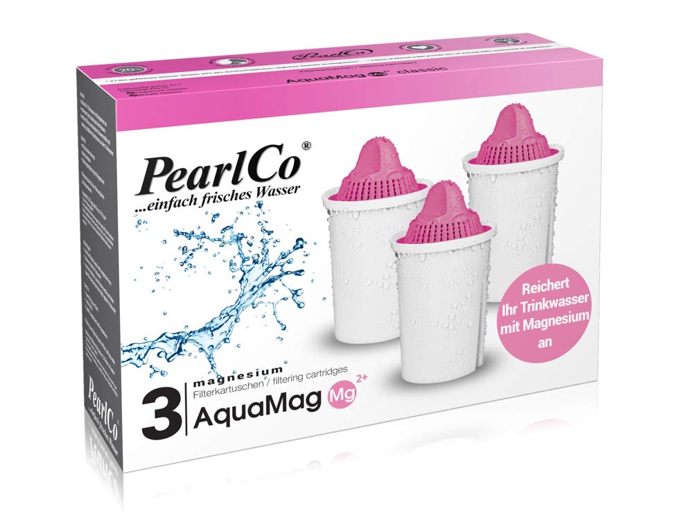 PearlCo Magnesium Classic - 3 Pack Water Filter Cartridges (Compatible with Brita® Classic)