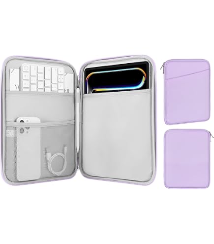 MoKo Supporto Tablet In Spugna – Per IPad E Galaxy Fino A 12,9", Pieghevole, Con Tasche, Elegante Blu Pavone