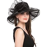 SAFERIN Women's Organza Church Kentucky Derby Fascinator Bridal Tea Party Wedding Hat