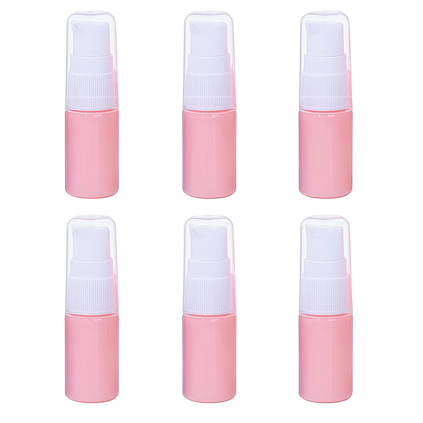 erioctry 10ml Portable Empty Bottle Refillable Cream Shampoo Lotion Treatment with Travel Cap Toiletry Liquid Cosmetic Container 6 Pack (Pink)