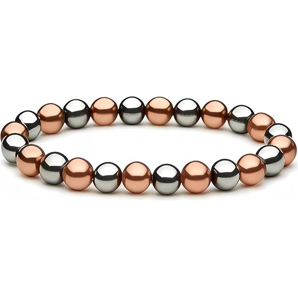 all dressed uptown brown paparazzi Ornamental Outfit - Brown Pearl UV Silver Bead Stretchy Bracelet main image 0