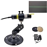 520nm Green Light Line Module Projector Focusable Locator Generator for Wood Stone Fabric Alignment Dia.16mm (5V DC with Adapter, Mount and Magnetic Base)