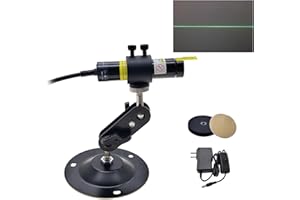 LASERLANDS 520nm Green Light Line Module Projector Focusable Locator Generator for Wood Stone Fabric Alignment Dia.16mm (5V DC with Adapter, Mount and Magnetic Base)