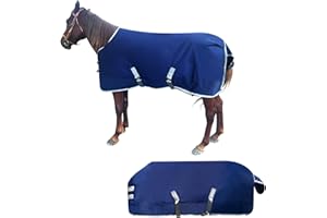 NIUGRECF Winter 1800D Premium Horse Turnout Horse Blanket,Medium Weight Blanket,Waterproof, Windproof & Breathable (145)