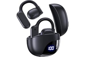 TAGRY Open Ear Headphones Wireless Earbuds 80Hrs Playtime Bluetooth Ear Buds with Earhooks Bluetooth 5.3 Touch Control Air Conduction Sport Headsets IPX7 Waterproof Earphones for Running Workout Black