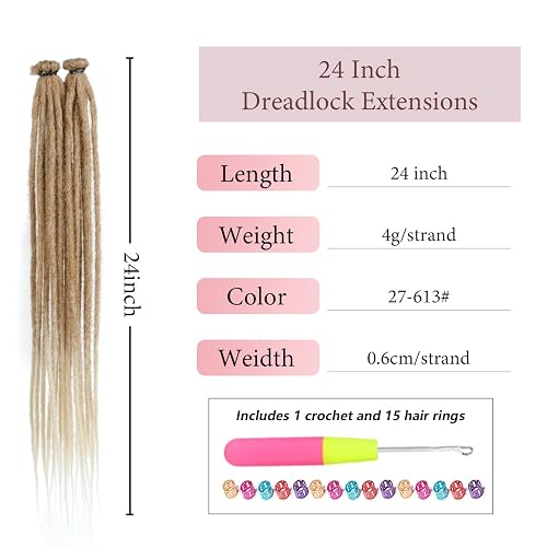 14 Zoll Dreadlock Extensions – 30 Strähnen, 0,8 Cm Dicke, Kunsthaar, Mit Häkelnadel