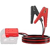 Beleeb Jumper Cables with Adapter for Milwaukee M18 18V Batteries, 8AWG 2FT Jump Starter Auto Booster Cable for Jump Starting Car Using Tool Battery