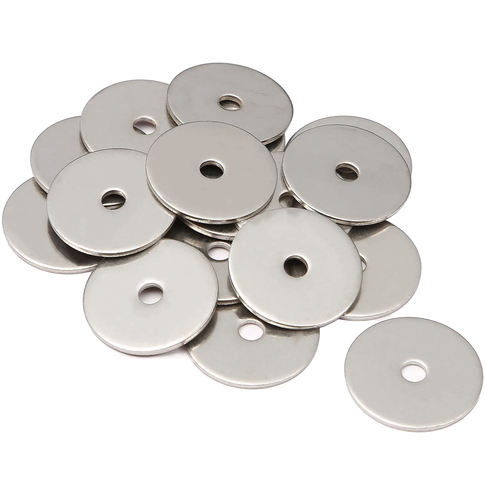 M4 Washers, M4 x 25mm Metal Flat Penny Washer Thickness 1.5mm-A2 304 Stainless Steel Washers (50 Pack), AMLOOPH Large OD Plain Wide Metal Round Flat Spacer Repair Washer For Screws Bolts