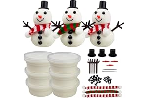 QINGQIU DIY Your Own Snowman Kit Molding Clay Build a Snowman Crafts Toy for Kids Boys Girls Christmas Stocking Stuffers Gifts