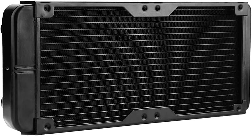 Water Cooling Radiator, 240mm G4/1 18 Tubes Thread Aluminum Water Cooler Heatsink Kit, for PC Computer CPU Cooling System