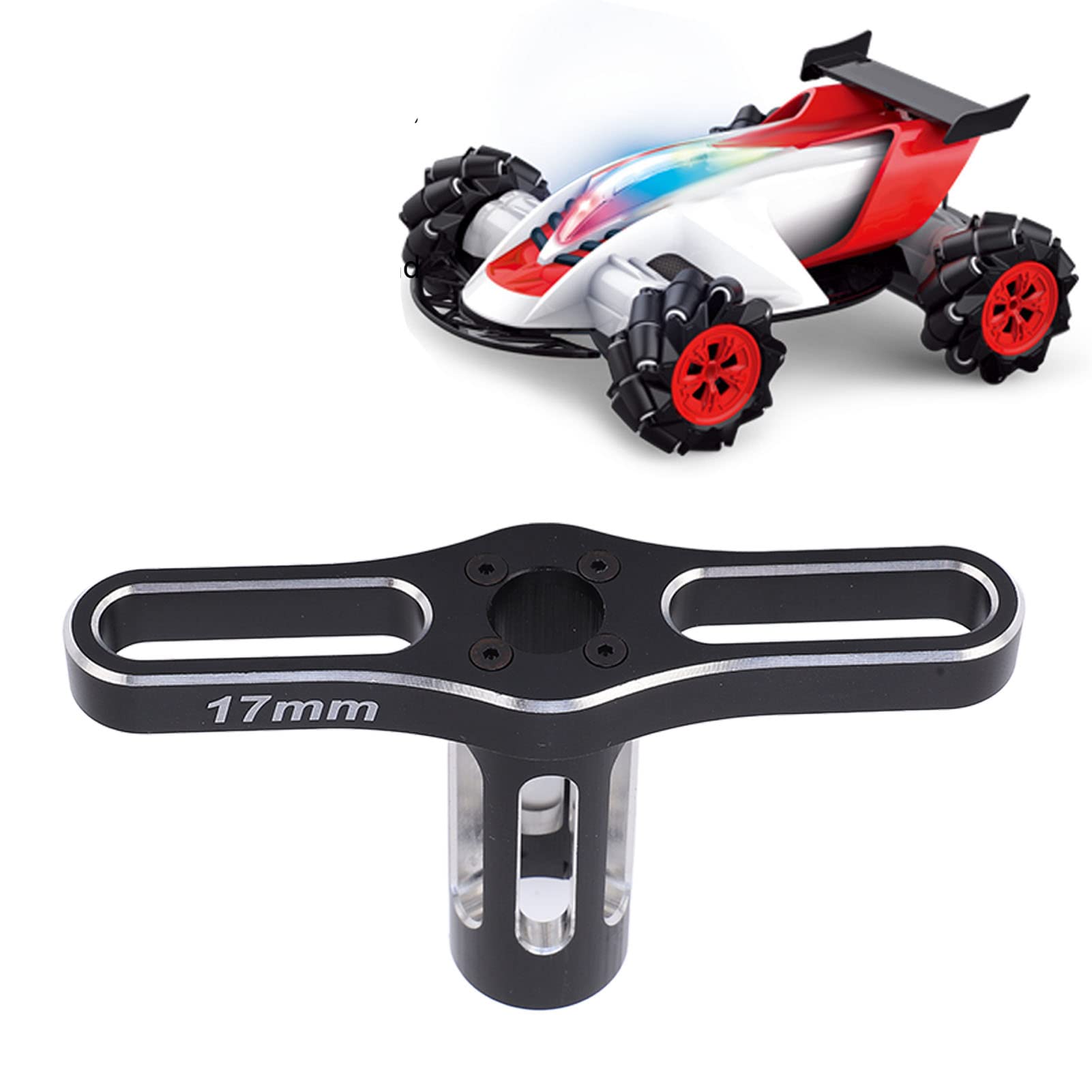 Dilwe RC Hex Nuts Sleeve Wrench, Aluminum Alloy 17mm Hex Sleeve Wrench for 1/8 1/10 RC Off Road Car Wheel - Upgrade Your Remote Control Car