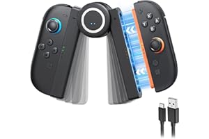 [Play While Charging] Upgraded Charging Grip for Nintendo Switch 2 (2025), Strong Magnetic Grip Controller with 5-Levels Adju