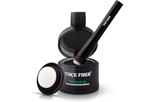THICK FIBER Root Touch Up & Hairline Powder with Brush 4g – Covers Grey Roots & Thinning Hair – Sweat & Water Resistant – Hai