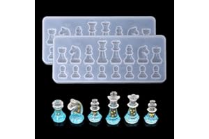 MOLDFUN 2Pcs Mini Small Chess Pieces Resin Molds, International Chess Silicone Mold Epoxy Resin Craft Casting Clay Decorating Tools