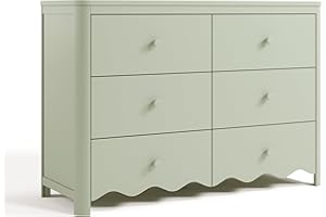 Storkcraft Casablanca 6 Drawer Dresser (Sage) – GREENGUARD Gold Certified, Nursery & Kids' Bedroom with Spacious Storage, Safety Interlocking Drawer System, Easy Assembly with Pre-Installed Tracks